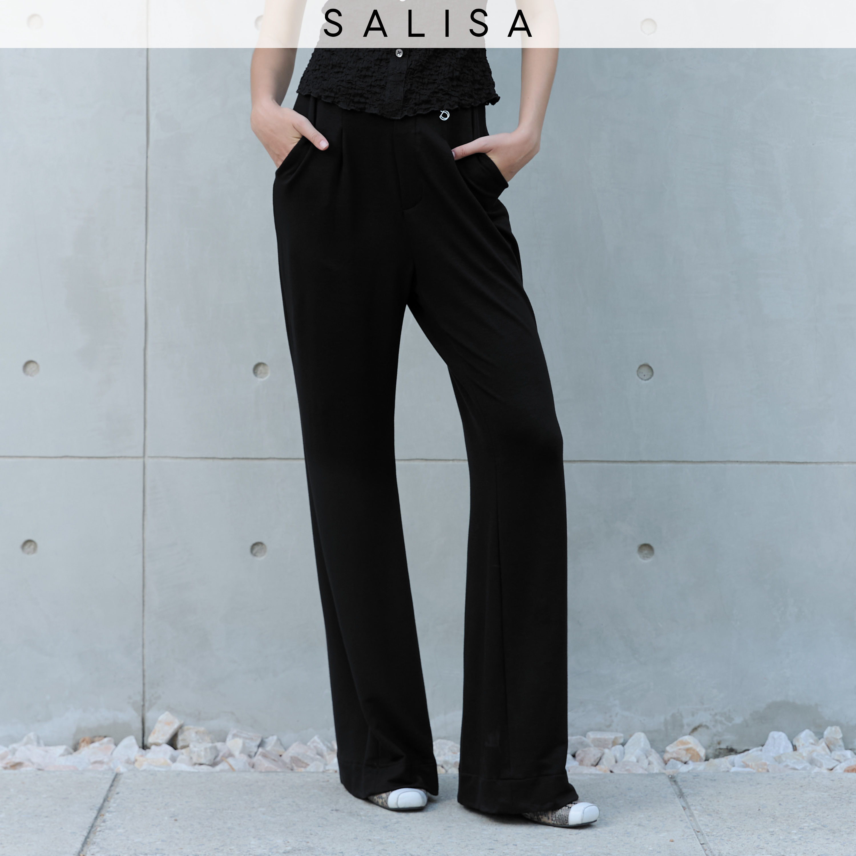 SALISA - TWIST PANTS SS25 SOFT JERSEY High Waist ราคา 2,861 บาท*ส่งฟรี