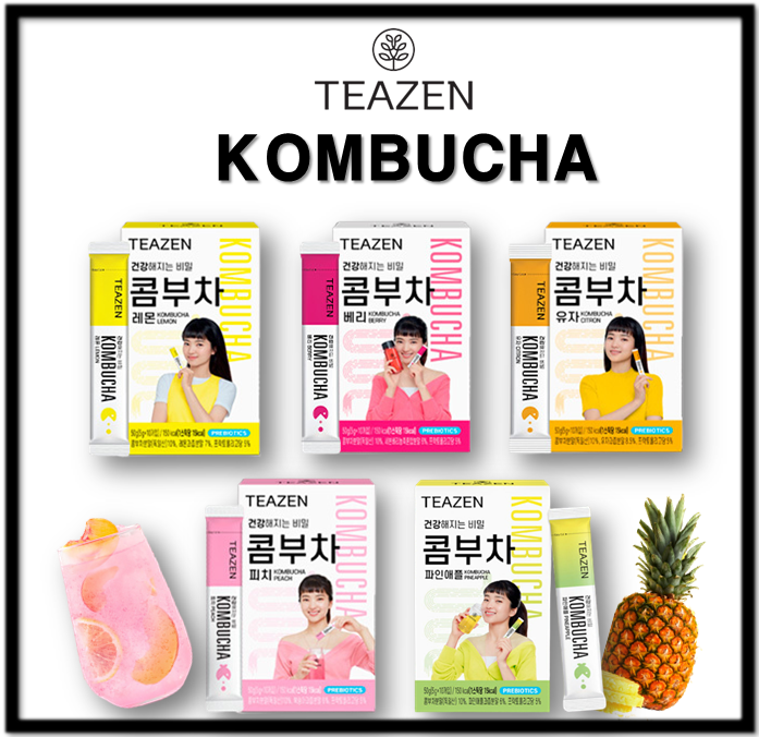 (ส่งยกลัง/แท้) TEAZEN KOMBUCHA ทีเซน ชาทีเซน ชาเกาหลี ชาหมักเกาหลี ชาจองกุกbts (1ลังมี12กล่อง) ราคา 1,560 บาท*ส่งฟรี