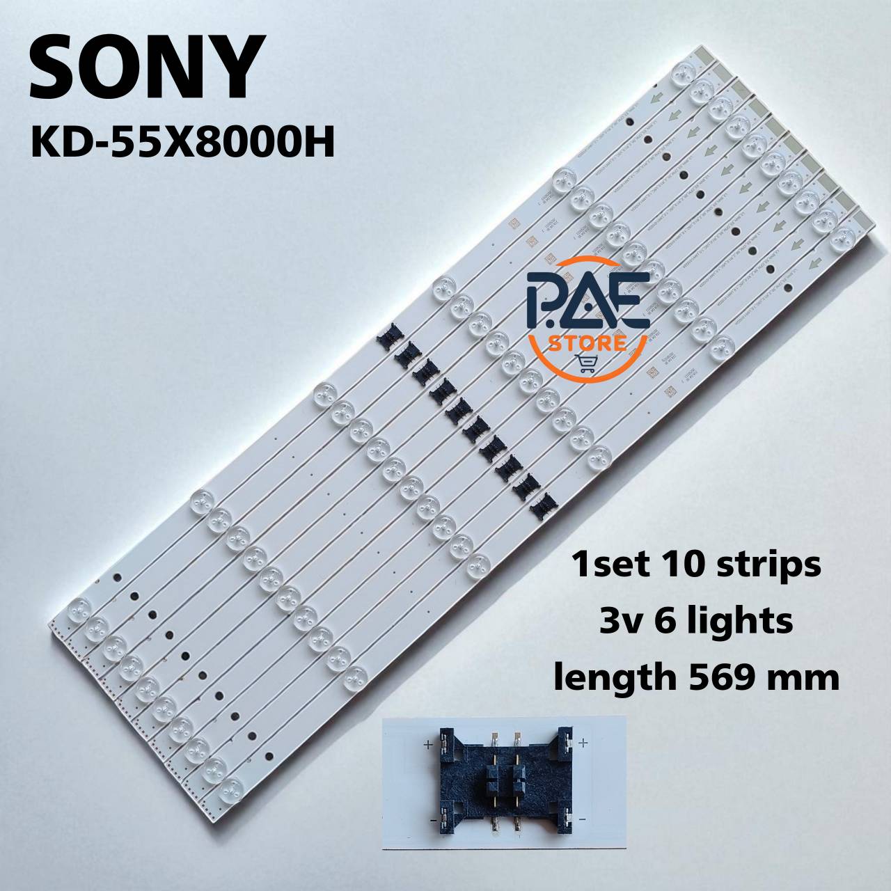 0001181 # Blacklight Tube for Sony Tv Backlight Sony Model Kd-55X8000H 1Set 10 Lines 6 Led 3 V Length 569 mm ราคา 756 บาท*ส่งฟรี