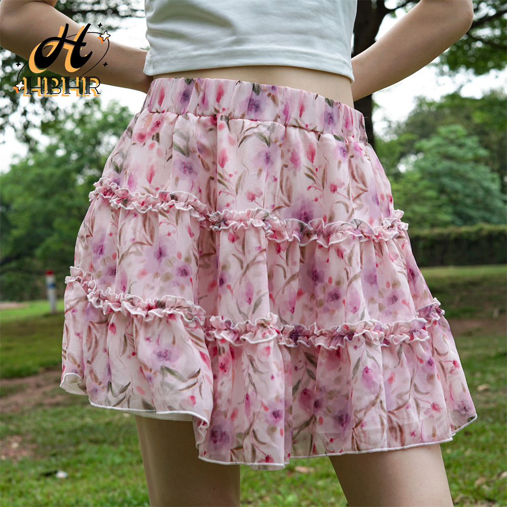 กระโปรงผ้าชีฟองจีบฤดูร้อน 2568 ใหม่ผู้หญิงสไตล์ฮาวายกระโปรงสะโพกเอวสูงกระโปรงทรงเอ ราคา 379 บาท*ส่งฟรี