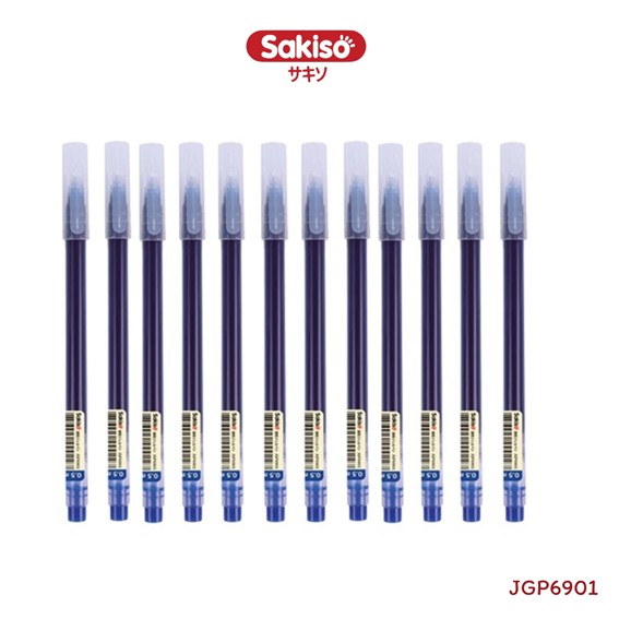 ปากกาเจล ปลอก Sakiso สีหมึกน้ำเงิน ดำ แดง 0.7 mm. รุ่น JGP006