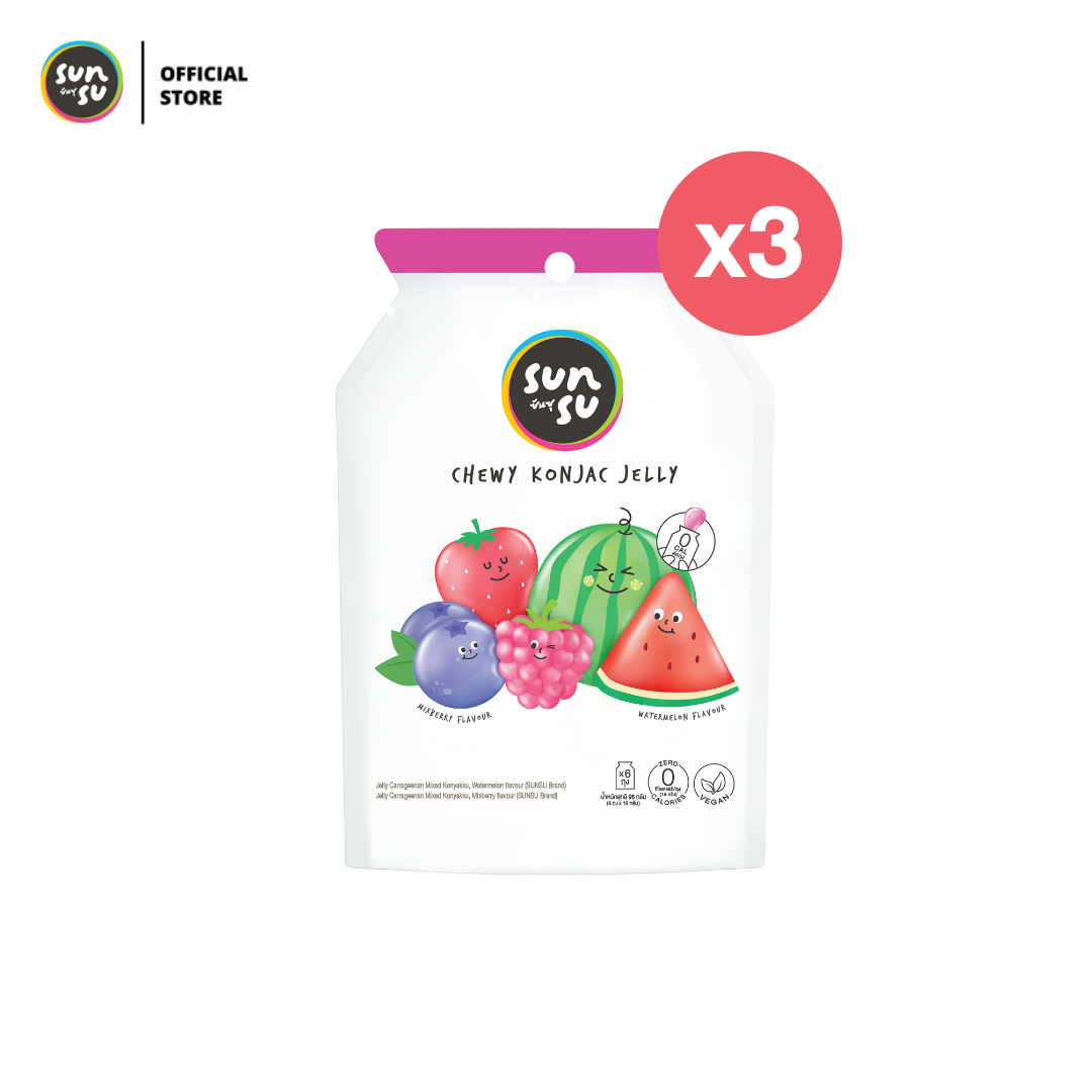 [Pack 3] SUNSU Chewy Konjac Jelly Mixberry & Watermelon Flavour 0 Calorie ราคา 75 บาท*ส่งฟรี
