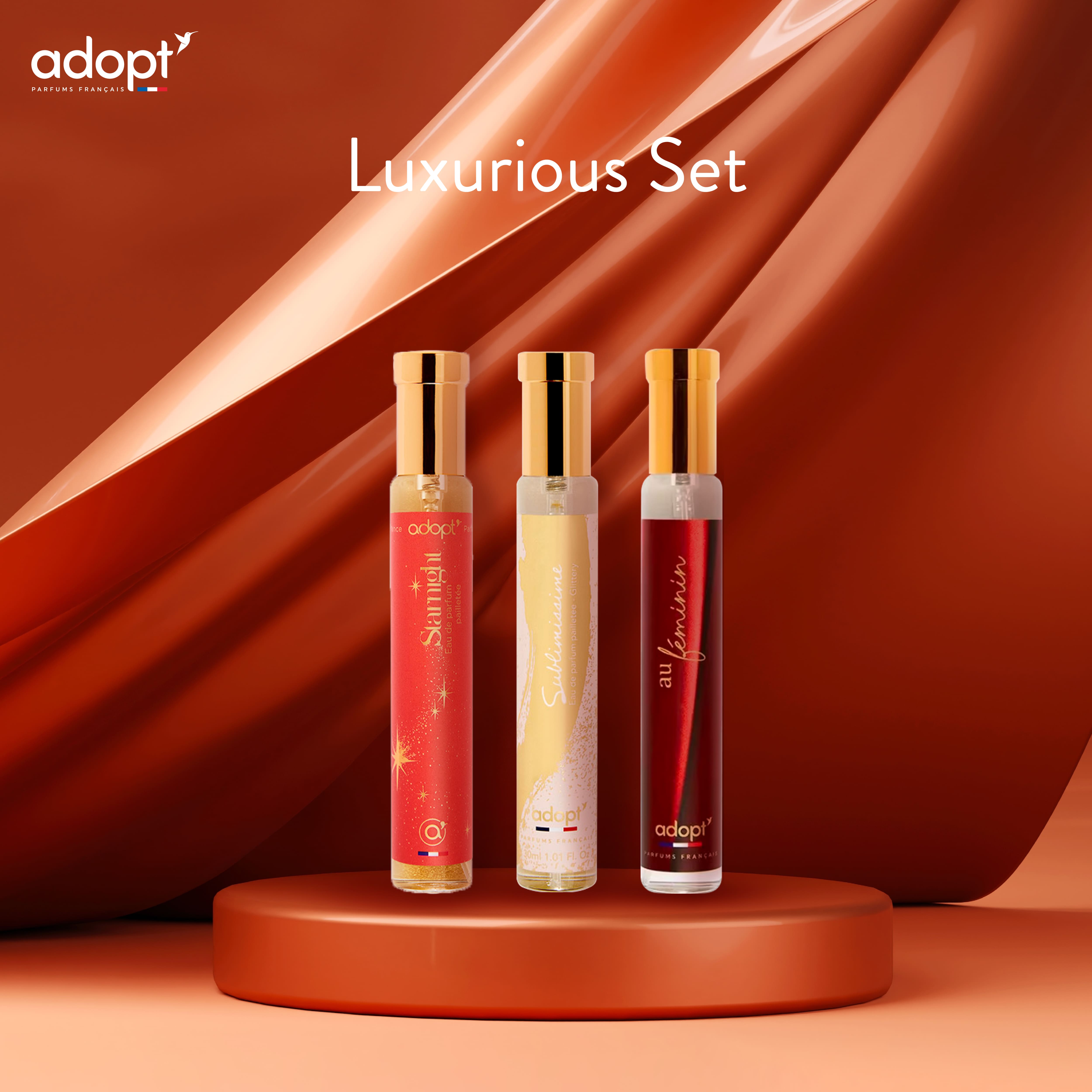 General set📍✨Luxurious set of 3 bottles✨🌷🌸Adopt parfum premium French perfume✨ ราคา 1,470 บาท*ส่งฟรี