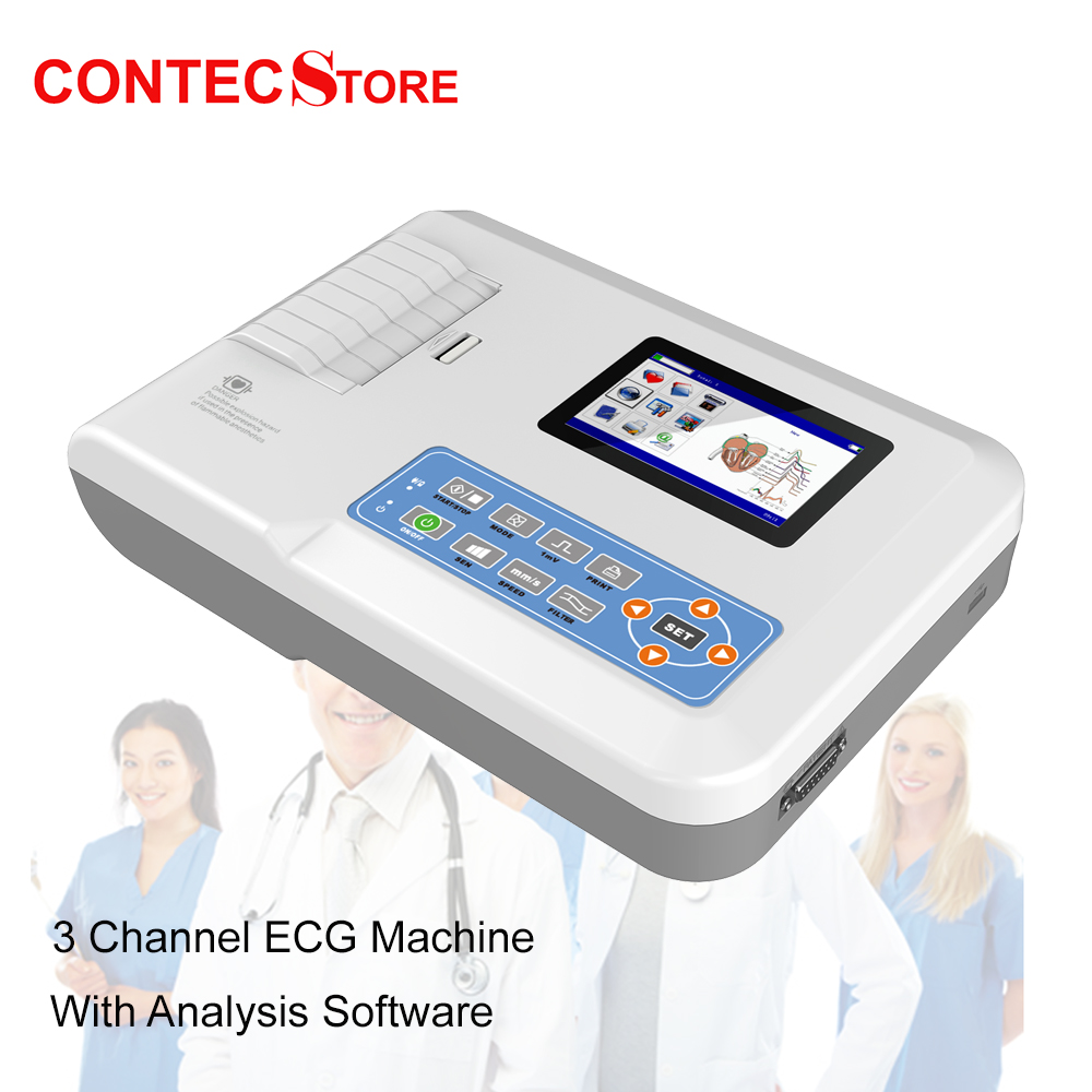 Contec ECG300G 3 Channel Portable Electrocardiograph with Sync PC Software (EXPORT) - Intl ราคา 15,882 บาท*ส่งฟรี