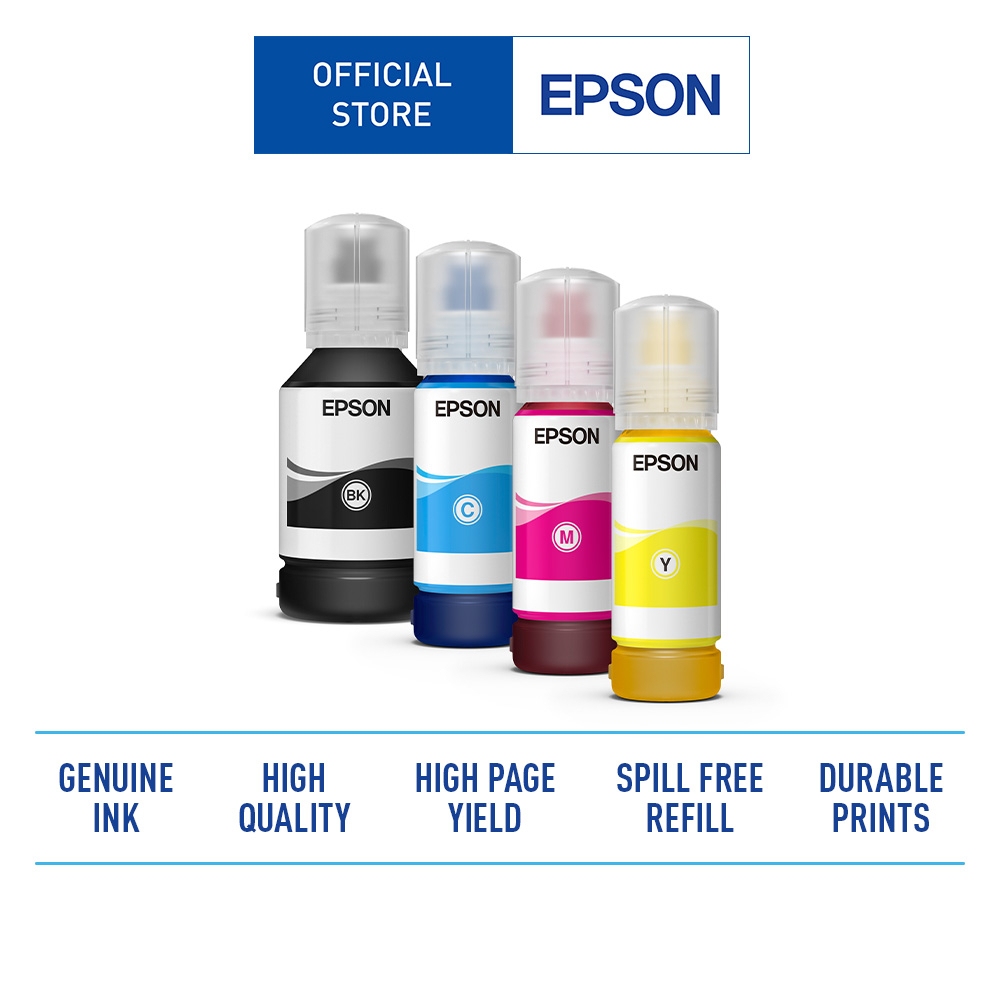 ตลับหมึก หมึกเติมปริ้นเตอร์คุณภาพสูง คมชัดทุกหยด Epson หมึกเบอร์ 008 Black / Cyan / Magenta / Yellow ink bottle (Pigment)
