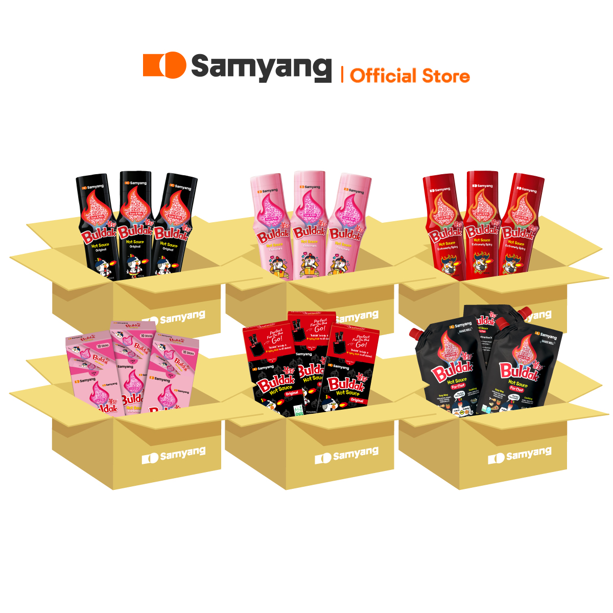 [ซอสยกลัง] Samyang Buldak Hot Sauce | ซัมยัง บูลดัก ฮอต ซอส ซอสสไตล์เกาหลี แบบยกลัง เลือกรสชาติ ราคา 2,299 บาท*ส่งฟรี