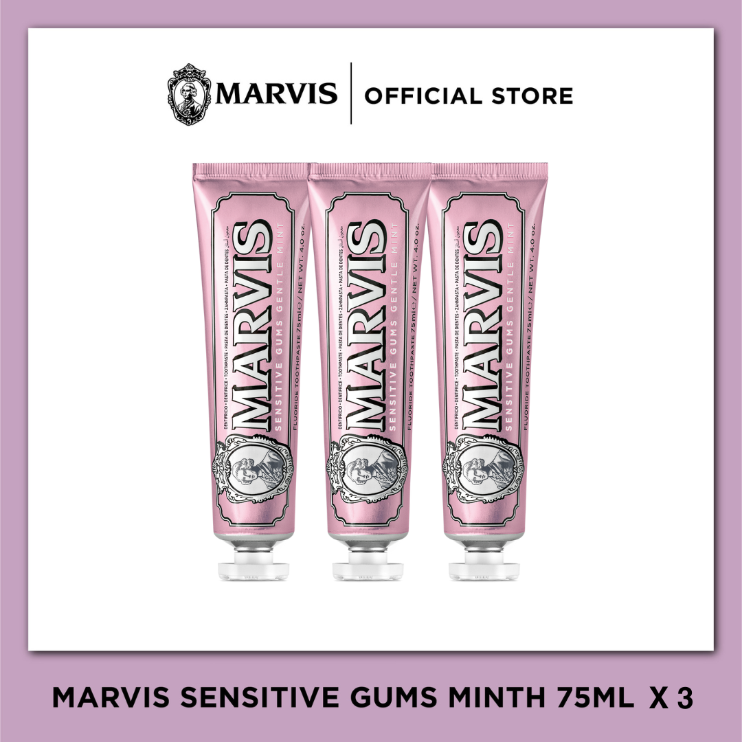 Marvis Sensitive Gums Gentle Mint Pack 3 X 75ML ราคา 1,044 บาท*ส่งฟรี