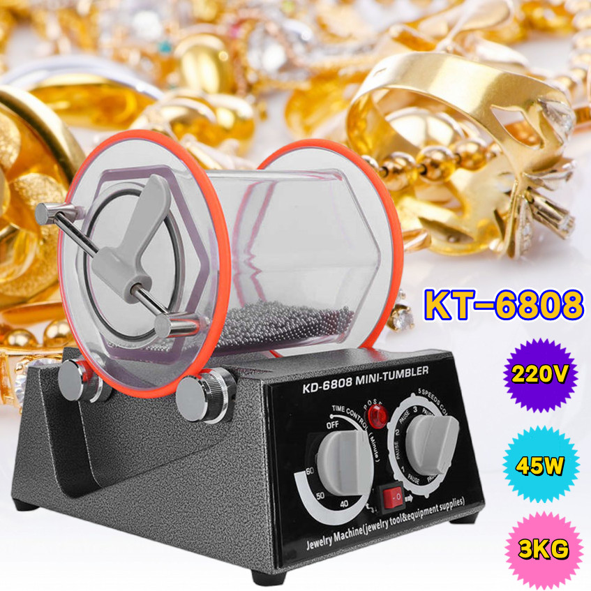KT-6808 220V jewelry tumbler polisherเครื่องร่อนมินิ เครื่องกลิ้ง