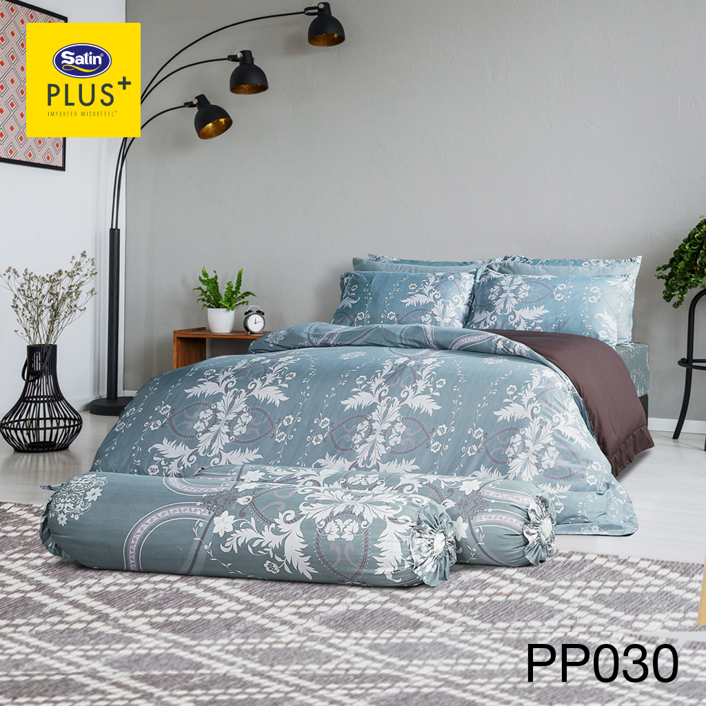 [FACTORY SALE 70%] [ซื้อ1แถม1] Satin Plus ชุดผ้าปูที่นอน 6 ฟุต 5 ชิ้น + ผ้านวม 100"x90" BUY ONE GET ONE แถมฟรี Satin ชุด6ชิ้น ราคา 2,390 บาท*ส่งฟรี