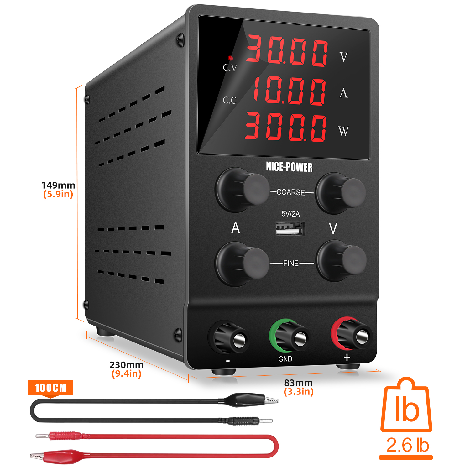 เกี่ยวกับสินค้า 【Thailand Spot】NICE-POWER สวิทช์ชิ่ง24v dc power s ปรับค่าได้ Voltage Regrชุบแหล่งจ่ายไฟ,ห้องปฏิบัติการAgingทดสอบซ่อมอิเล็กทรอนิกส์,ปรับ 0-30 โวลต์ 0-10A 300W
