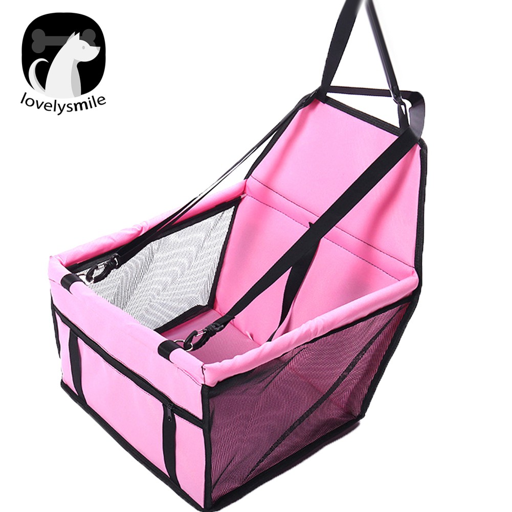 [COD] Readystock Dog Mat Basket Car Breathable Cage Safety Leash Booster Seat With Strap