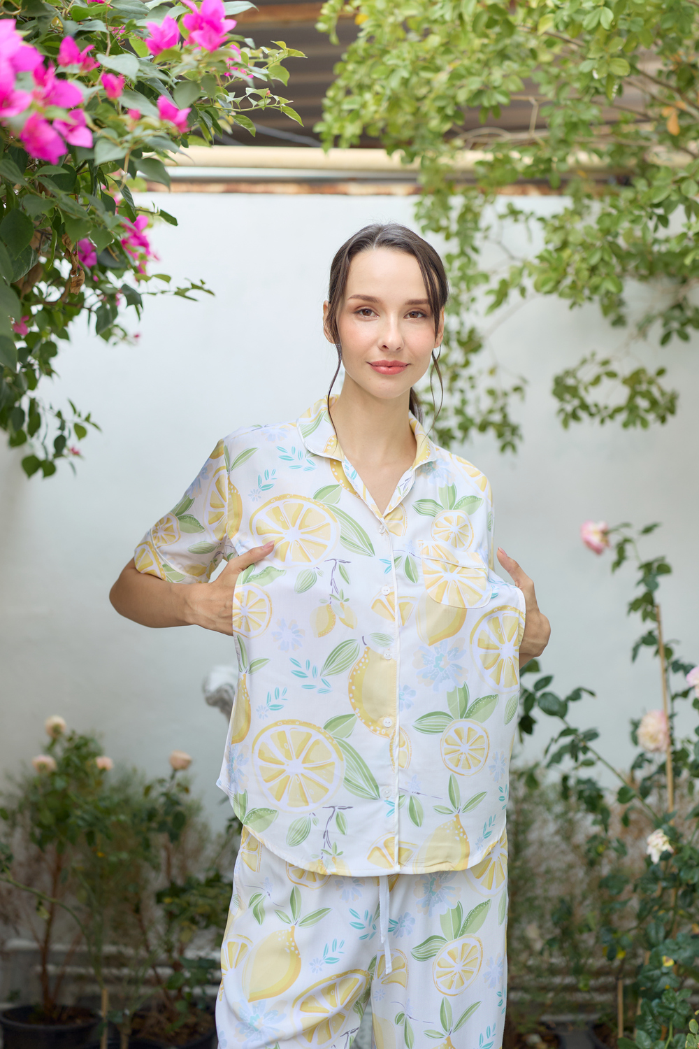 Supersoft Rayon Lemon Loungewear - ชุดให้นมผ้าเรยอนลายเลม่อน ราคา 2,107 บาท*ส่งฟรี