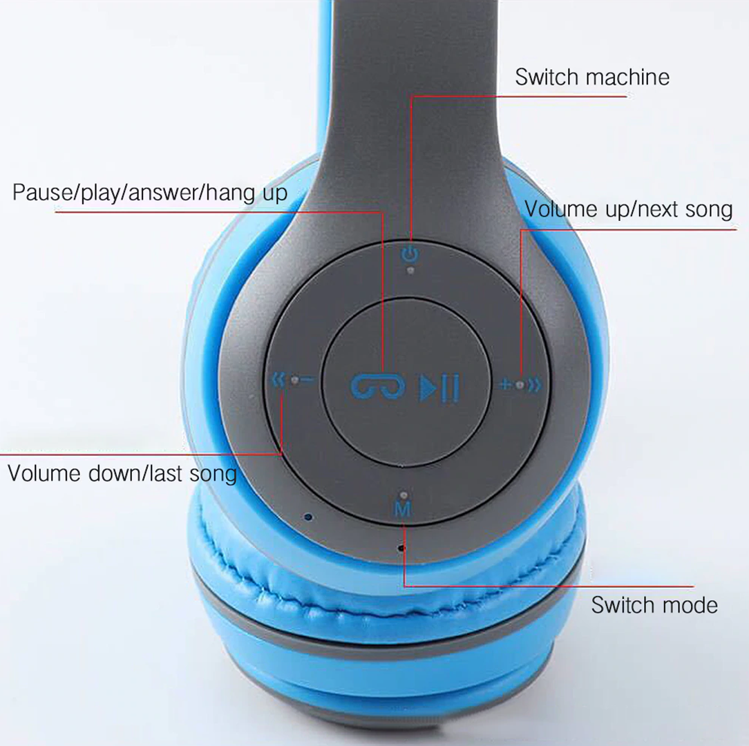 มุมมองเพิ่มเติมของสินค้า หูฟังบลูทูธ P47 หูฟังไร้สาย - Blth หูฟังบลูทูธแบบครอบหู Wireless Blth Headphone หูฟัง Blth ไร้สาย ครอบหู