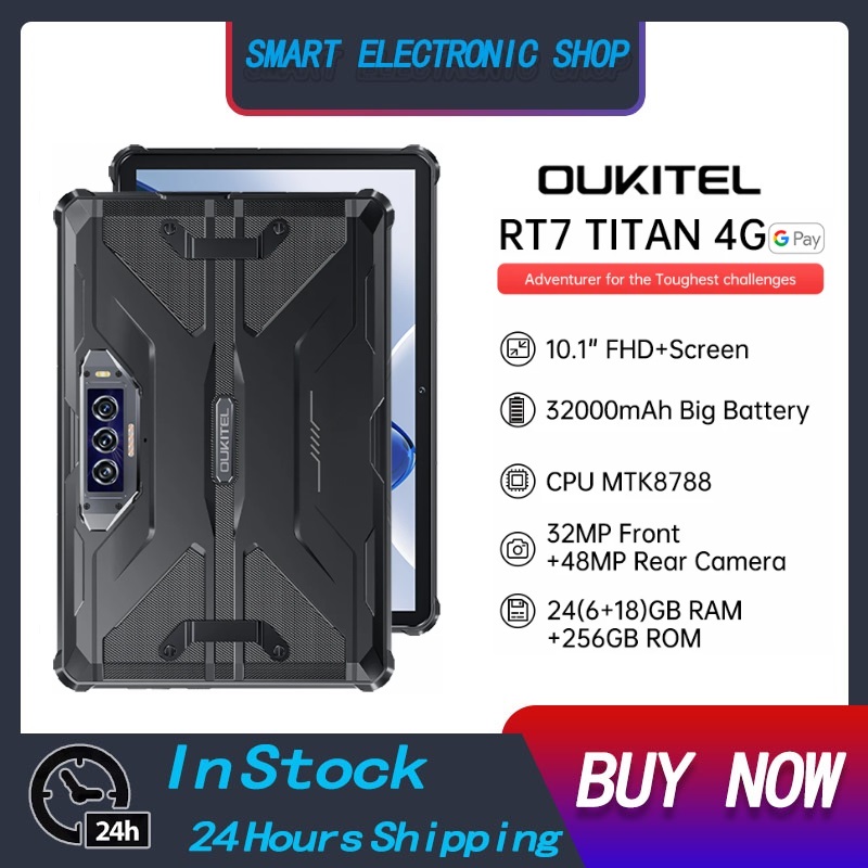 OUKITEL RT7 TITAN 4G Rugged Tablet IP68/IP69K 8GB+256GB 10.1" FHD+ 48MP+20MP 32000mAh MediaTek Dimensity 720 Android 13 Tablets ราคา 11,000 บาท*ส่งฟรี