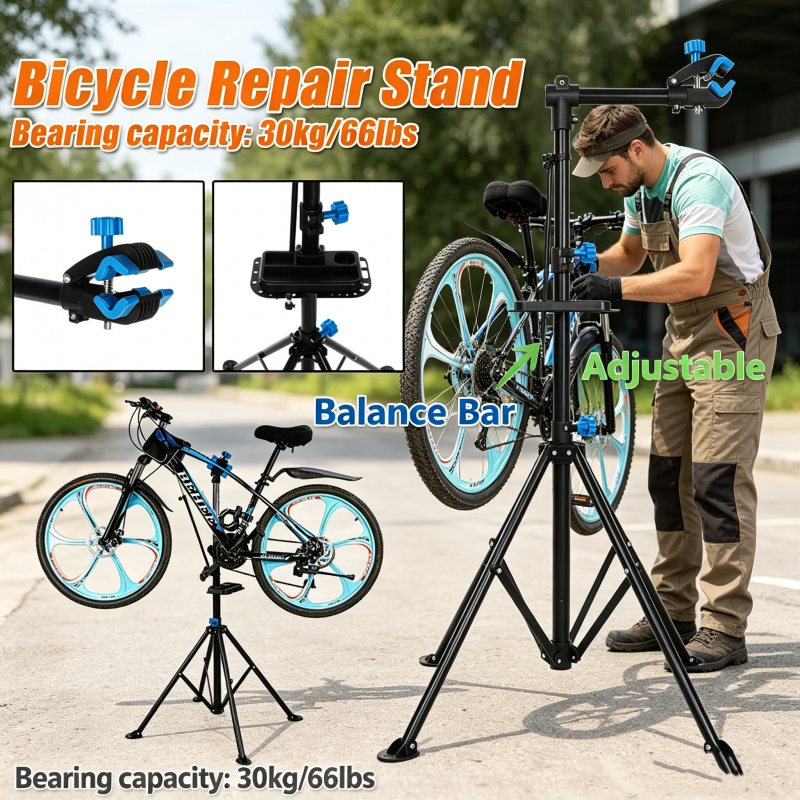 รูปสินค้า Bicycle Repair Stand Bike Hand, a Strong Bicycle Repair Stand, a Bike Rack and a Bike Holder.