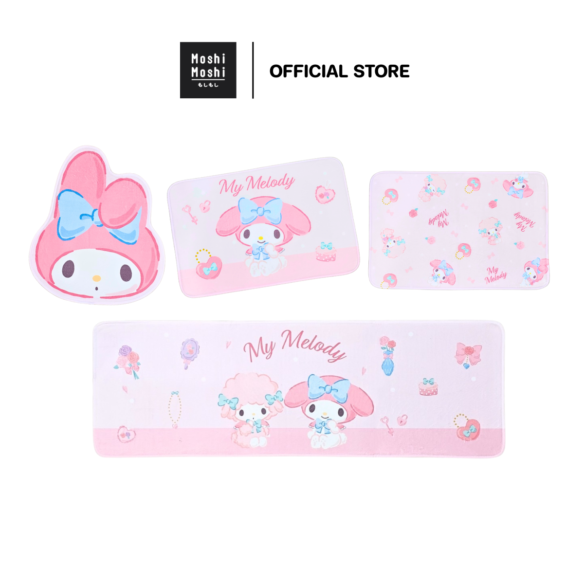 Moshi Moshi พรมเช็ดเท้า พรมตกแต่ง ลาย Mymelody ลิขสิทธิ์แท้จากค่าย Sanrio รุ่น 6100005176-5179 ราคา 195 บาท*ส่งฟรี