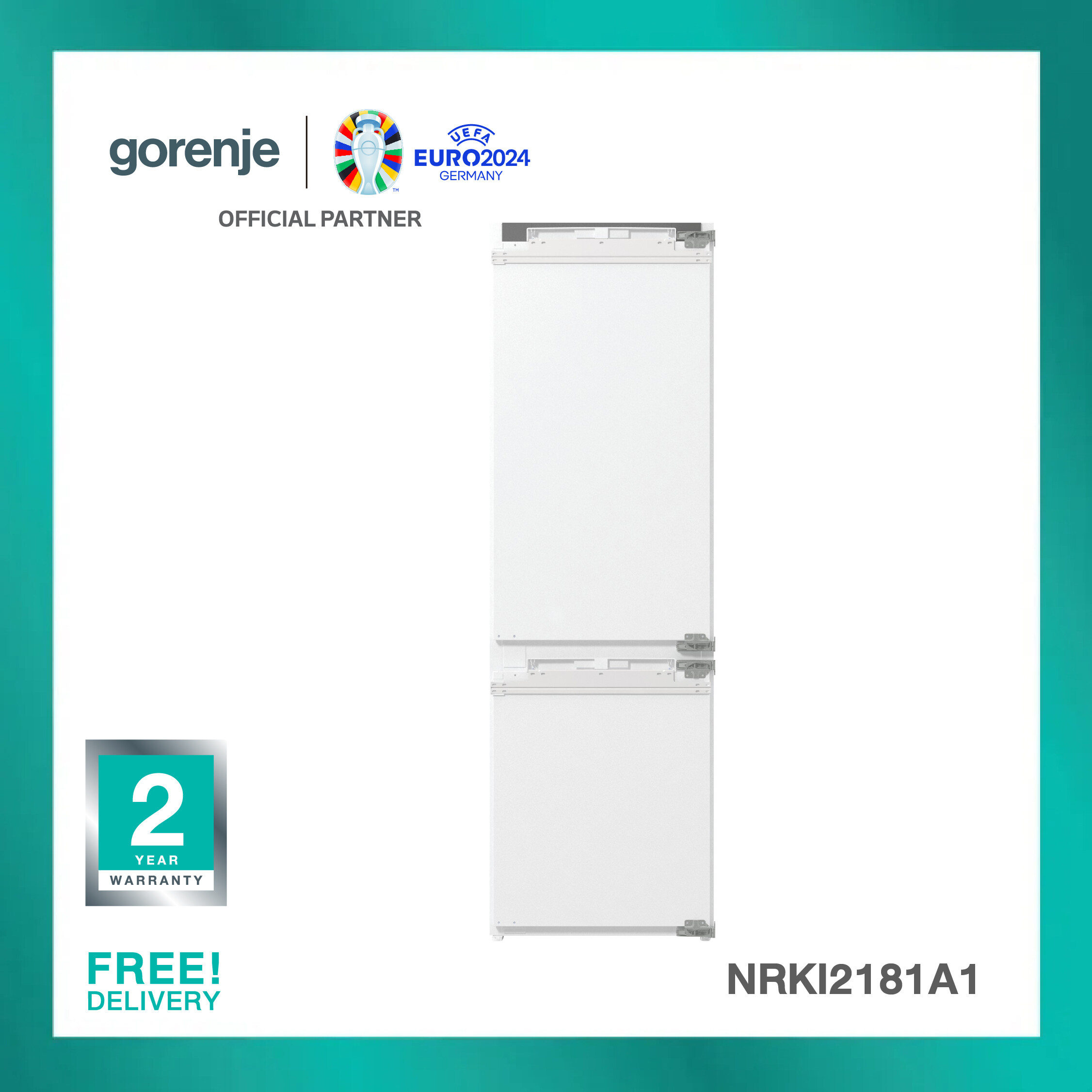 Refrigerator & Freezer built in - 2 doors - Adjustable Shelves - 9.5Q (Model: NRK21281A1) - Gorenje ราคา 55,900 บาท*ส่งฟรี