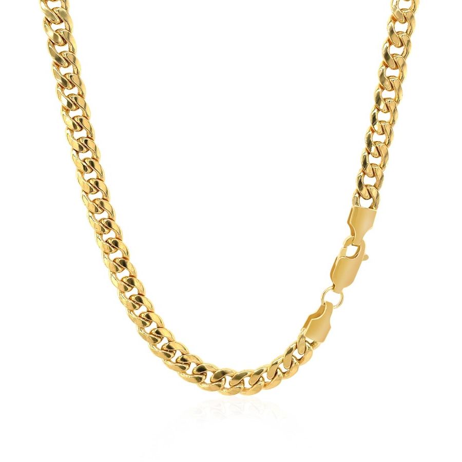 Nathalias NY Miami Cuban Semi Solid Chain in 10k Yellow Gold (4.5mm) 30927 ราคา 67,300 บาท*ส่งฟรี