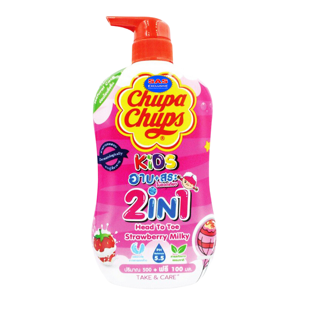 Chupa Chups จูปาจุ๊ปส์คิดส์ ครีมมอาบน้ำ+สระผม 2IN1 HEAD TO TOE ขนาด 250/600 มล.