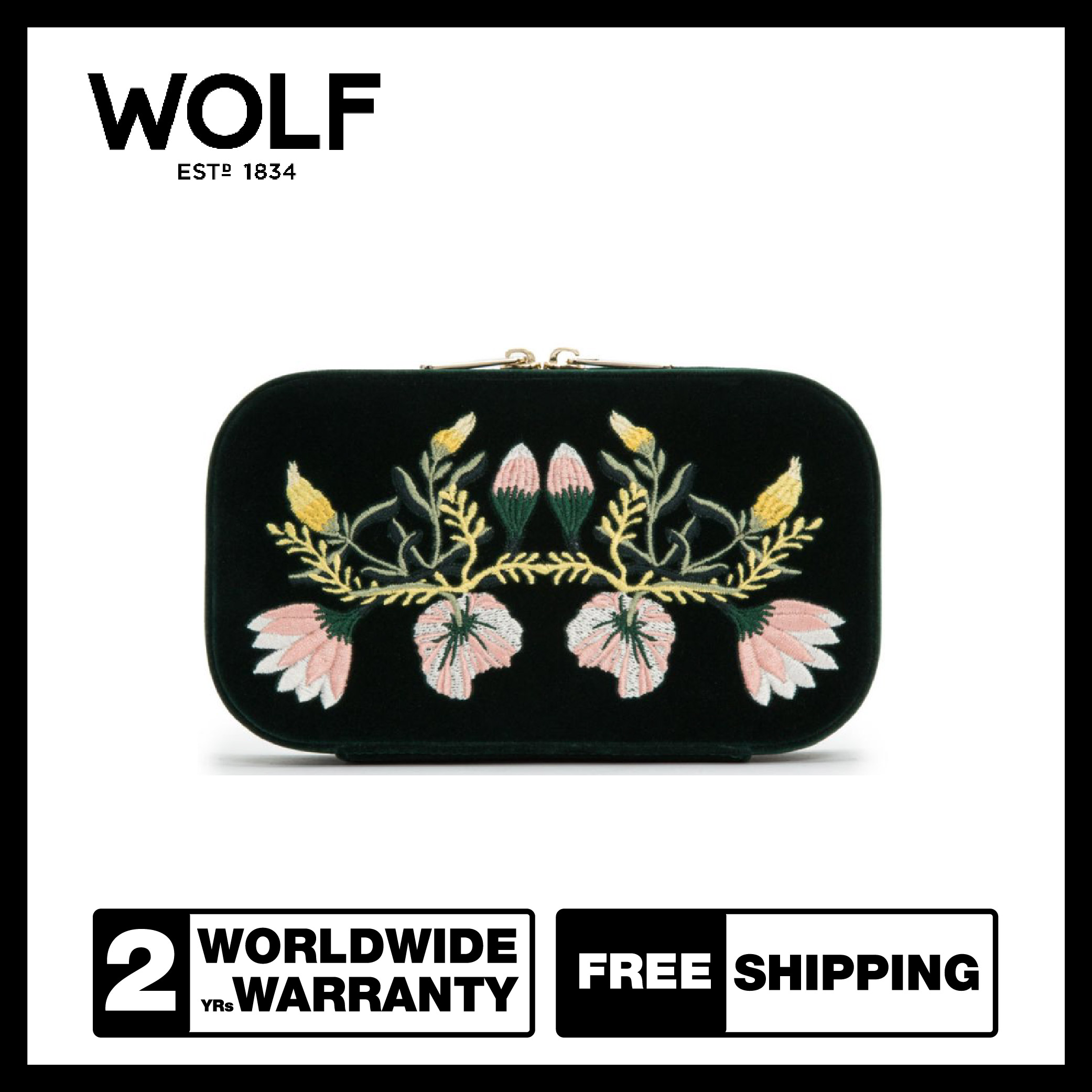 Jewelry Storage Box Wolf1834 Zoe Travel Zip Case (Forest Green) ราคา 9,300 บาท*ส่งฟรี