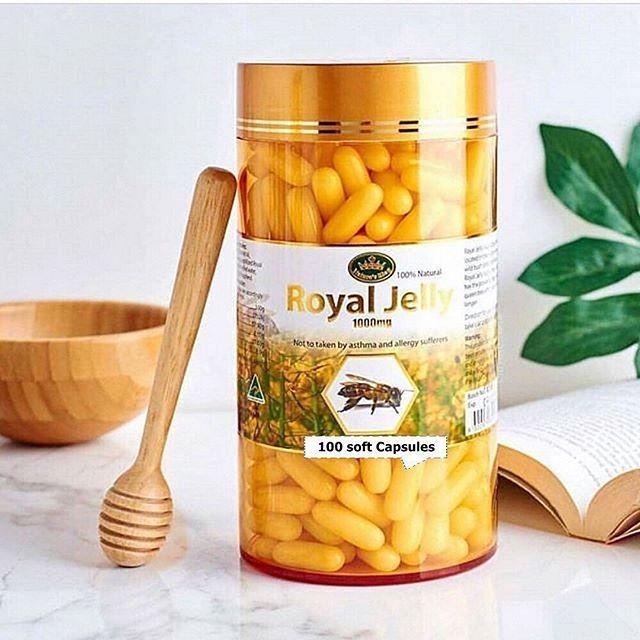 นมผึ้งNature's King Royal Jelly นมผึ้ง 1000 mg. (100 Capsules)