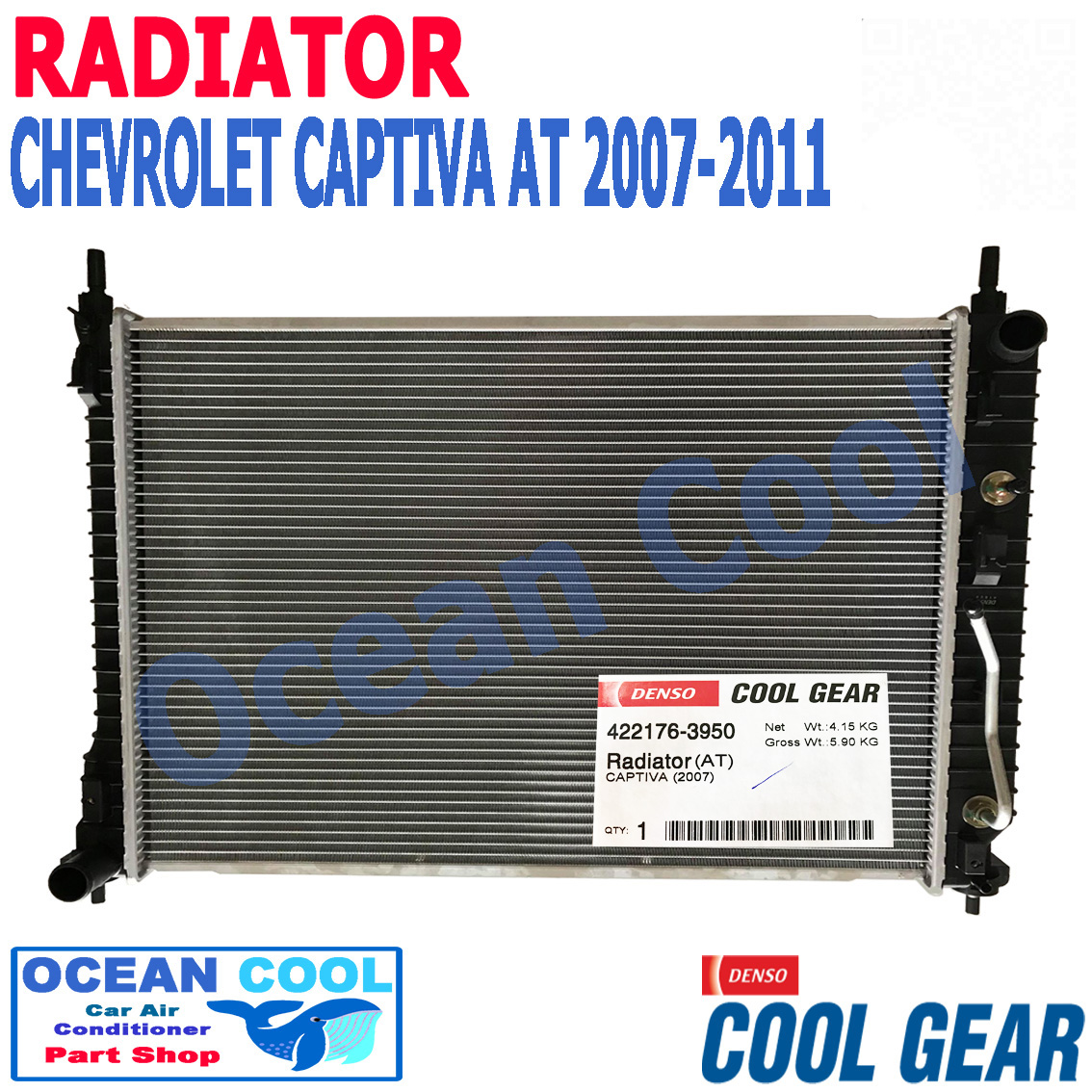 หม้อน้ำ เชฟโรเลต แคปติว่า ปี 2007 - 2011 RD0030 เครื่องยนต์ เบนซิน เกียร์ ออโต้ แค๊ปติว่า เบนซิน 2.0 , 2.4 Cool Gear 422176-3950 Radiator CHEVROLET CAPTIVA bensin Ocean cool 2008 200 ราคา 3,400 บาท*ส่งฟรี