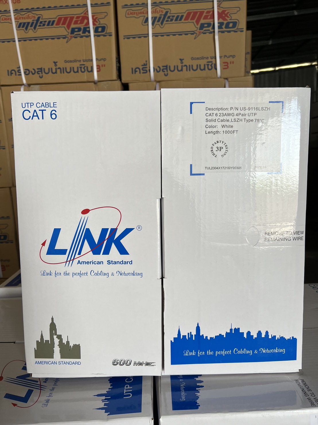 US-9116 LSZH สาย LAN CAT 6 LINK UTP(600Hz) ยาว 305 เมตร ประเภท Indoor ราคา 3,850 บาท*ส่งฟรี