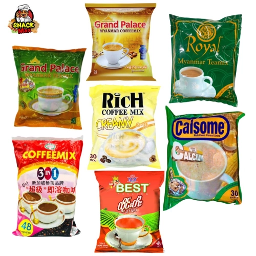 ชาพม่า กาแฟ หลายยี่ห้อ (1 ห่อ บรรจุ  30 ซอง  )Royal Myanmar Teamix 3 in 1