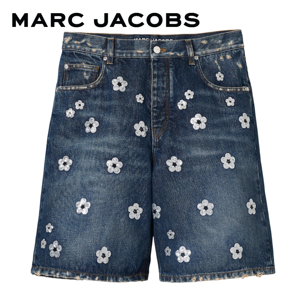 MARC JACOBS THE SEQUIN DAISY WIDE LEG SHORTS 2S5RBT047D08 SP25 กางเกงยีนส์ขาสั้น ราคา 23,900 บาท*ส่งฟรี