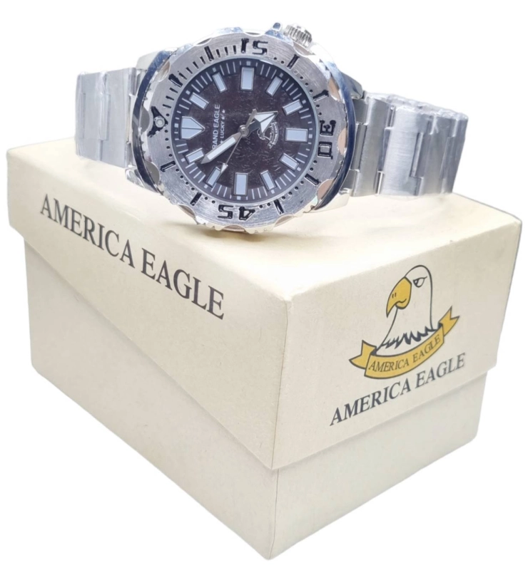ภาพหน้าปกสินค้าGrand eagle ของแท้100% นาฬิกาข้อมือผู้ชาย อีเกิ้ล สายเหล็กแสตนเลส กันน้ำ รุ่นProspex Monster นาฬิกาผู้ชาย นาฬิกาอีเกิ้ลของแท้ RC822
