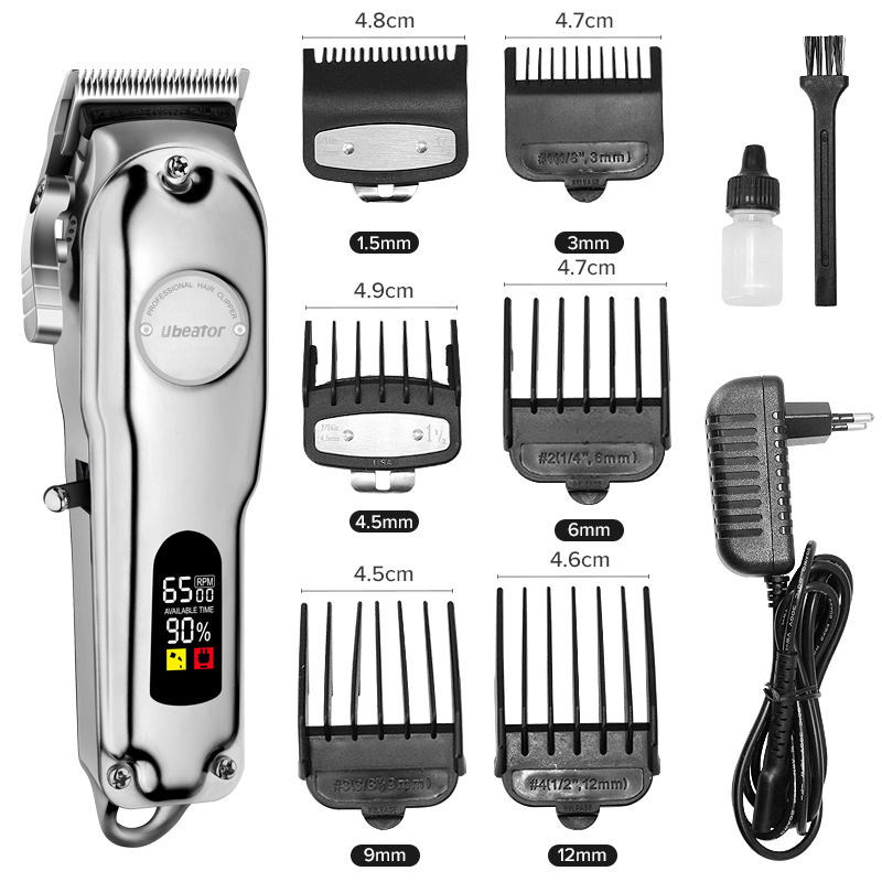 LCD Screen Hair clipper trimmer 100-240V cut electric rechargeable professional powerful cutter hair cutting hine_voghion.com