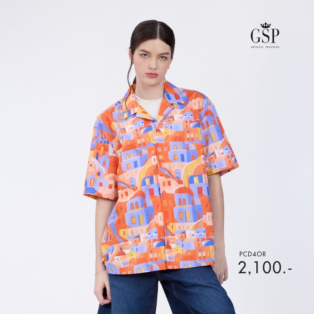 Gsp Unisex Shirt Sunset Short-Sleeved Shirt, Orange Pcd4Or ราคา 2,100 บาท*ส่งฟรี
