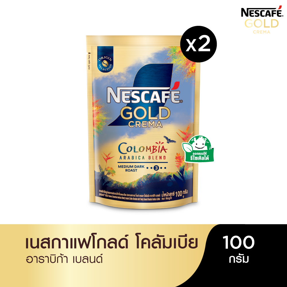 Nescafé Gold crema Colombia Nescafé Gold cremation intentions coffee bag size 100g (2 pack) Nescafe ราคา 357 บาท*ส่งฟรี