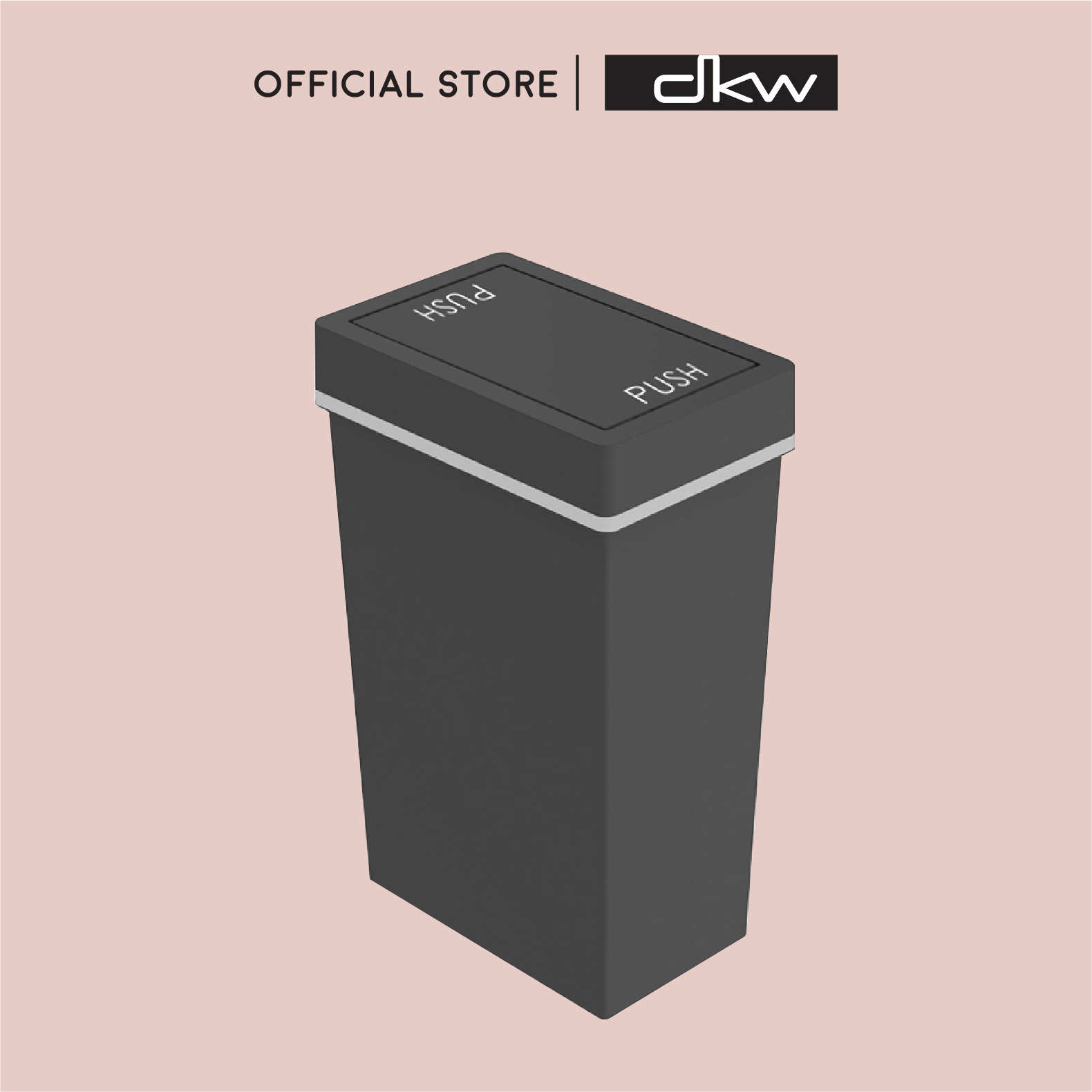 DKW HH-309P ถังขยะเหลี่ยมฝาสวิง Slim 40 ลิตร (มี 2 สี) ถังขยะอึด สวย ทน Slim swing bin 40L. ราคา 539 บาท*ส่งฟรี