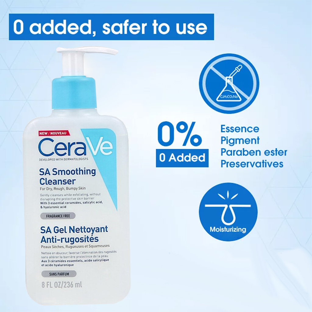 รูปภาพรายละเอียดของ เซราวี CERAVE SA Smoothing Cleanser ผลิตภัณฑ์ทำความสะอาด สำหรับผิวหยาบกร้าน ไม่เรียบเนียน 236ml.