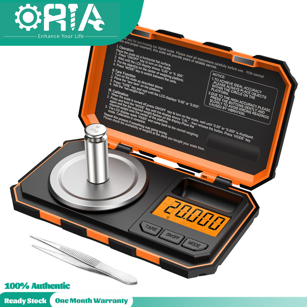 ORIA High Precision Sensor Digital Scale 20g/ 0.001g Mini Scale Pocket Jewelry Scale with Calibration Tweezers 6 Units & Tare & LCD scale for Lab/Diamond/Medicine etc ราคา 342 บาท*ส่งฟรี