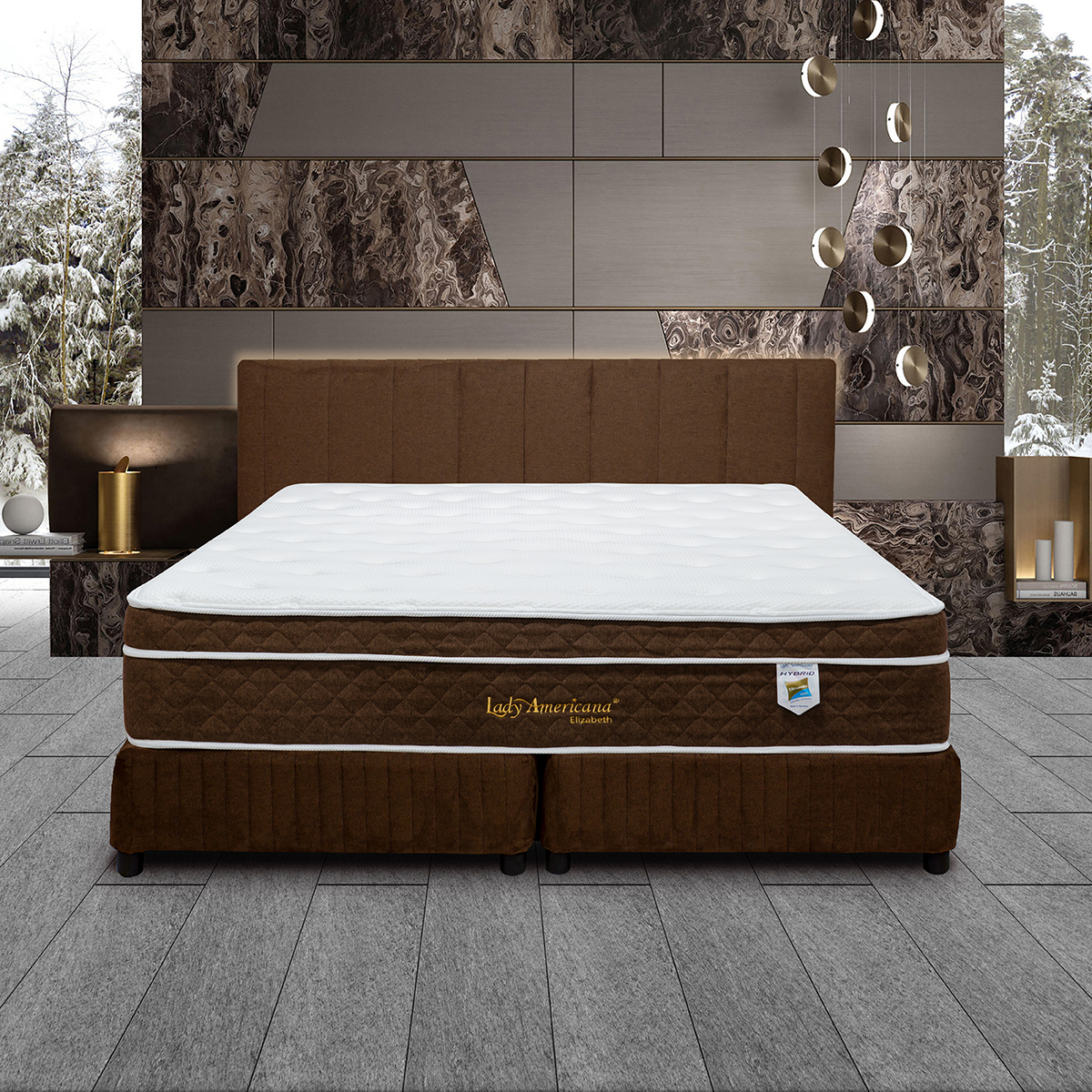 Lady Americana ที่นอนพ็อกเก็ตสปริง+ยางพารา รุ่น NEW ELIZABETH หนา 13 นิ้ว ฟรี!! ชุดเครื่องนอน 11 ชิ้น + จัดส่งฟรี [รับประกัน 12 ปี] ราคา 30,900 บาท*ส่งฟรี