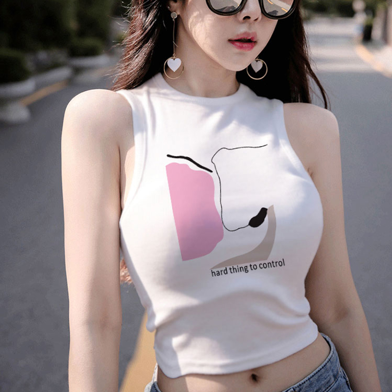 นักเรียนพิมพ์เสื้อยืดสีขาวหญิงฤดูร้อนใหม่วรรณกรรมป่าแจ๊กเก็ตแขนกุดลำลองเสื้อยืดผู้หญิงในช่วงฤดูร้อนของเกาหลี shirt korea 1