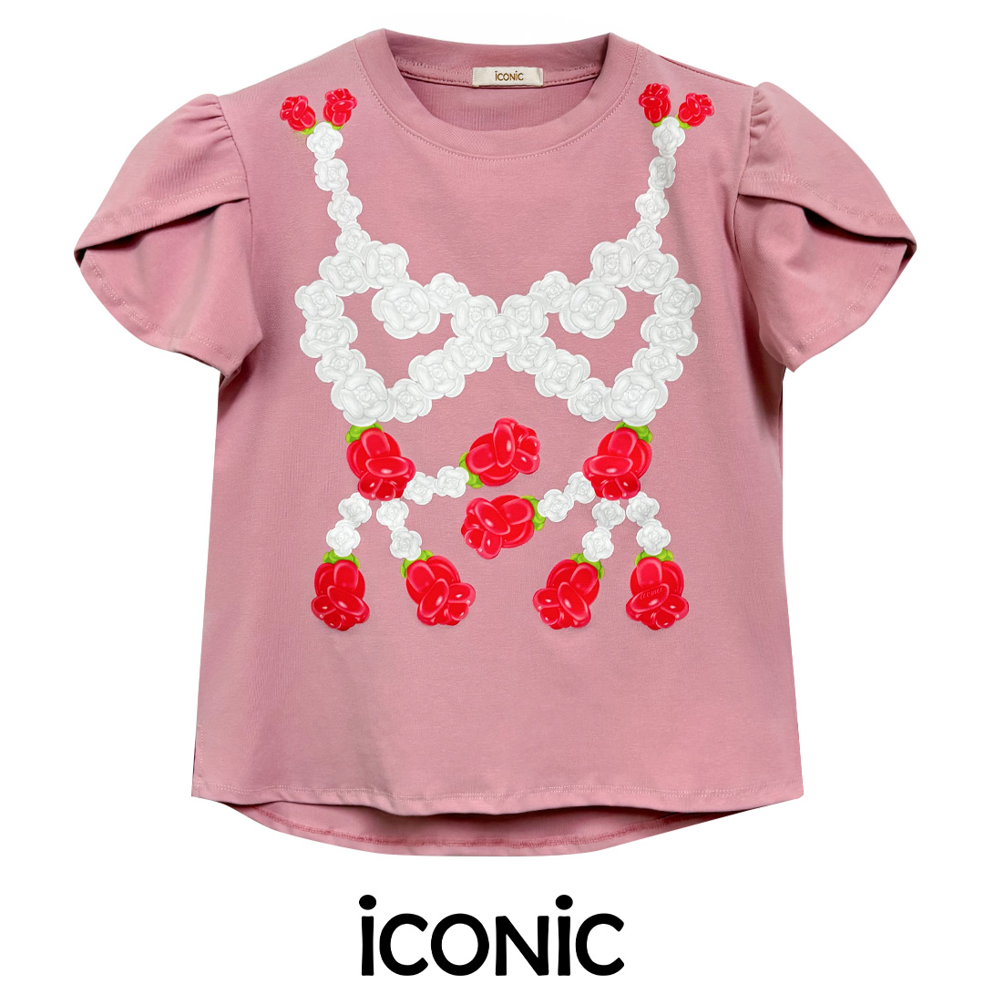 iCONiC FESTOON T-SHIRT #204040 เสื้อยืด แขนดอกไม้ พิมพ์ลาย พวงมาลัย ดอกไม้ ลูกโป่ง ราคา 1,633 บาท*ส่งฟรี