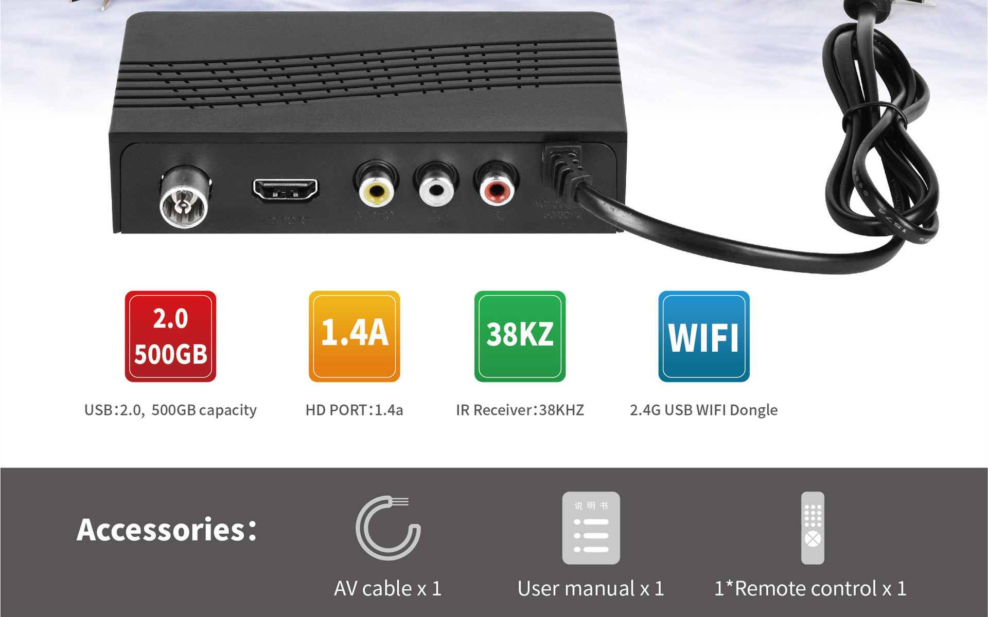 เกี่ยวกับสินค้า 【สปอตกรุงเทพ】H.265 DVB-T2 เครื่องรับสัญญาณทีวี HD 1080p เครื่องรับสัญญาณทีวีดิจิตอล DVB-T2 กล่องรับสัญญาณ Yo รองรับภาษาไทยTv Receiver Tuner