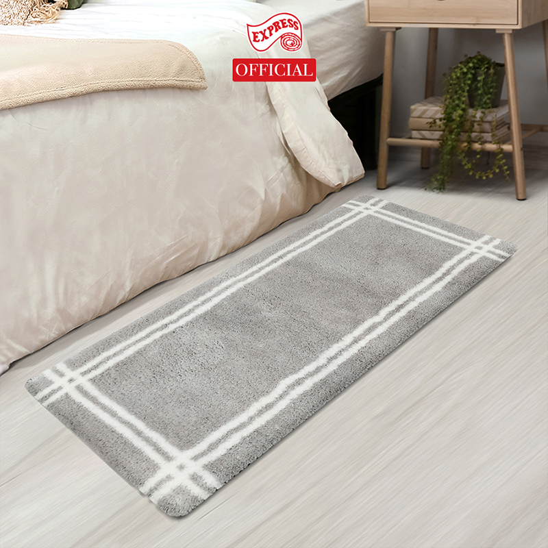STELLAR BORDER LONG MAT 50x120cm. SOFT MAT THICK 16-30mm BATH ROOM MATS, TPR ANTI-SLIP BACKING, WASHABLE, QUICK DRY * READY TO SHIP * EXPRESS CARPET ราคา 1,050 บาท*ส่งฟรี