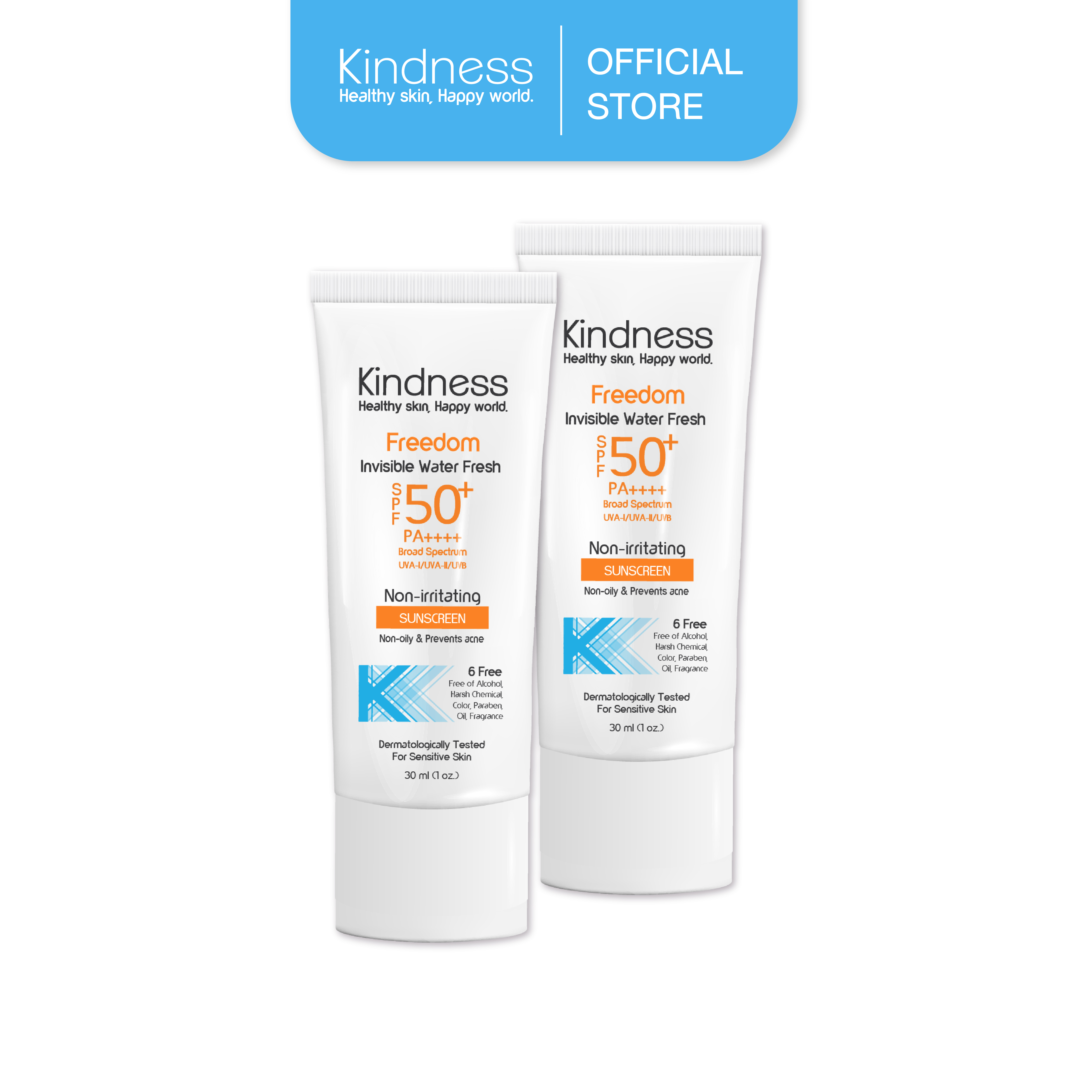 Duo 2 pcs Kindness Freedom Invisible Water Fresh SPF50+ PA++++ 30ml ราคา 1,040 บาท*ส่งฟรี