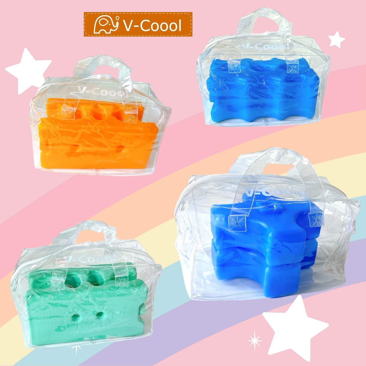 v-coool ไอซ์แพค icepack (2ก้อน) เก็บขวดนม ถุงนม ไอซ์เจล ไอซ์แพ็ค น้ำแข็งเทียม 4 แบบ เก็บความเย็นได้นาน ราคา 109 บาท*ส่งฟรี