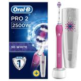 แปรงสีฟันไฟฟ้า ทำความสะอาดทุกซี่ฟันอย่างหมดจด ตราด แปรงสีฟันไฟฟ้า Oral B Pro 2 2500W 3D White Electric Toothbrush Rechargeable
