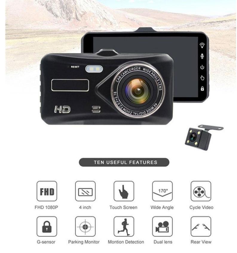 ภาพประกอบคำอธิบาย ถูกที่สุด!!! HD Touch Screen Car Camera กล้องติดรถยนต์​ 2 กล้องหน้า+หลัง​ Full HD4.0" ชัดทั้งกล้องหน้าและกล้องหลัง
