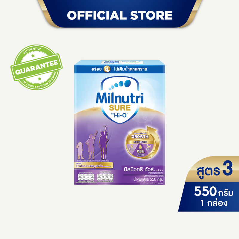 นมผง มิวนิวทริชัวร์ สูตร3 550 กรัม นมผง นมผงสูตร3 MilnutriSure ราคา 656 บาท*ส่งฟรี