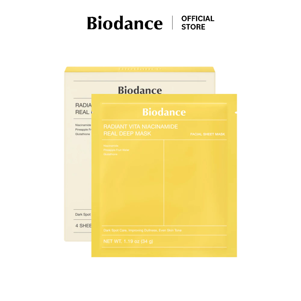 Biodance Radiant Vita Niacinamide Real Deep Mask 34g ราคา 1,152 บาท*ส่งฟรี