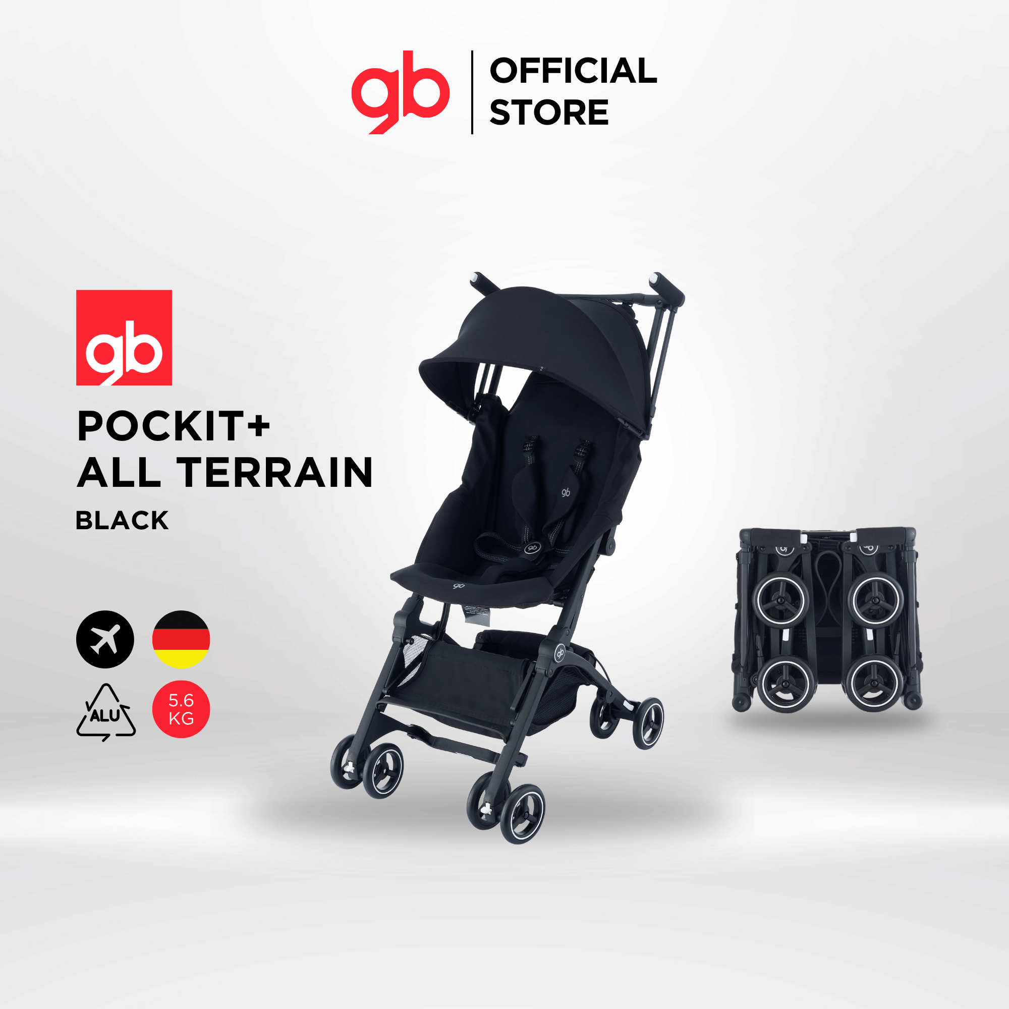 GB - รถเข็นเด็ก พับเล็ก พกพาขึ้นเครื่องบินได้ รุ่น Pockit+ All Terrain