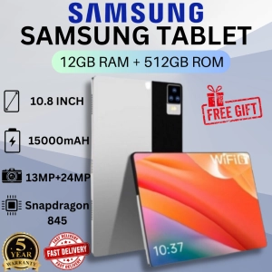 สินค้า แท็บเล็ตพีซี SAMSUNG 10.8 นิ้ว (ฟรี 9 รายการ) Android 11.0/ 12 RAM+512GB / 2 ซิม / 4G
