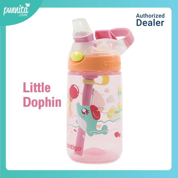 Contigo Kids Gizmo Flip กระติกน้ำหลอดดูด คว่ำไม่หก  ลายการ์ตูน ขนาด 414 ml. [Punnita Authorized Dealer]